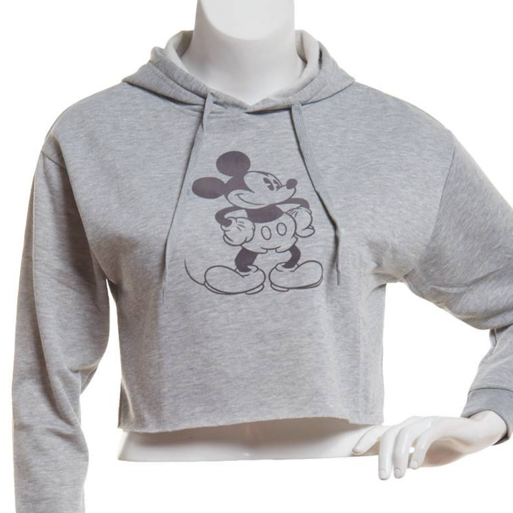DISNEY Mickey Mouse Grey Cropped Sweatshirt